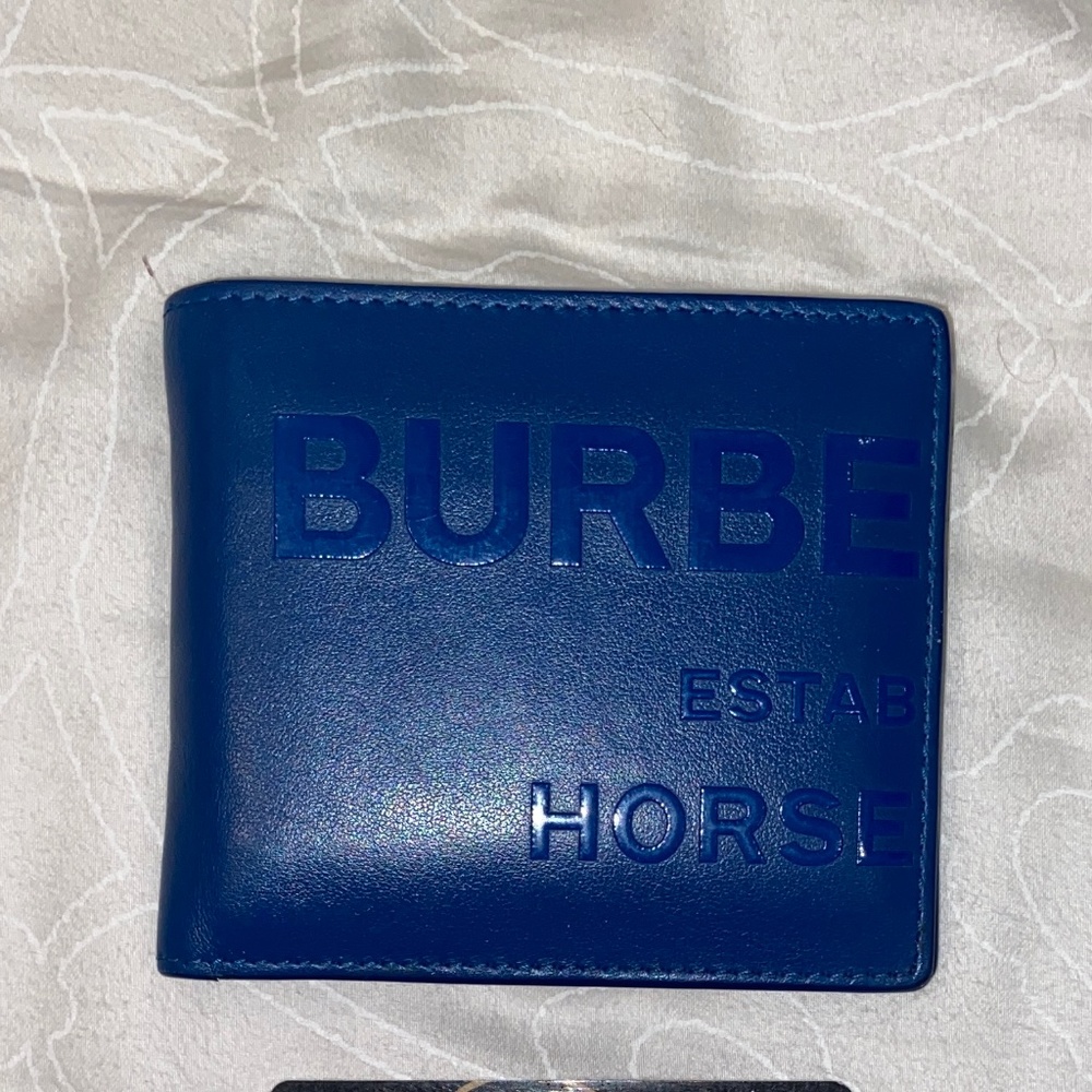 Burberry Blue Horseferry Bifold Wallet